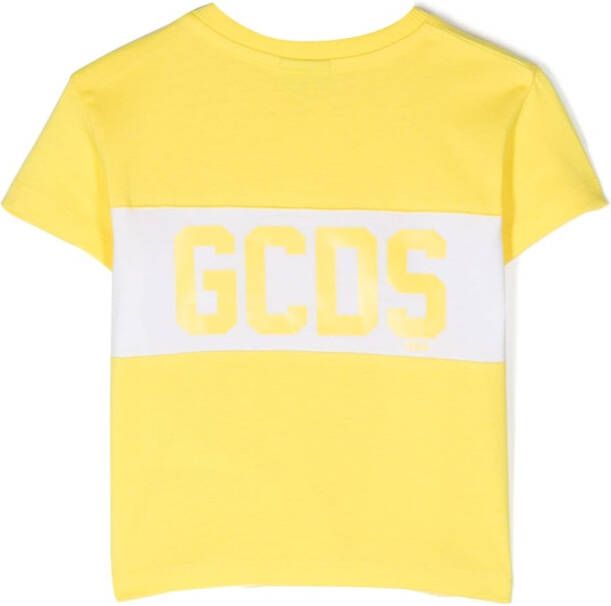 Gcds Kids T-shirt met logoprint Geel