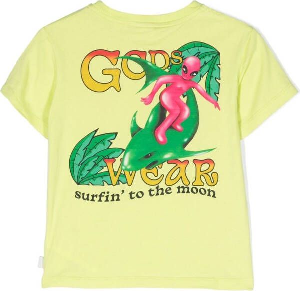 Gcds Kids T-shirt met logoprint Groen
