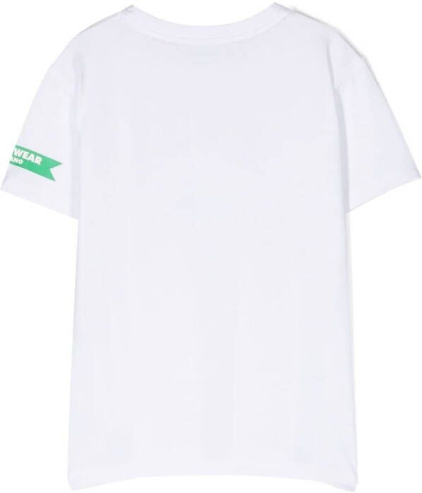 Gcds Kids T-shirt met logoprint Wit