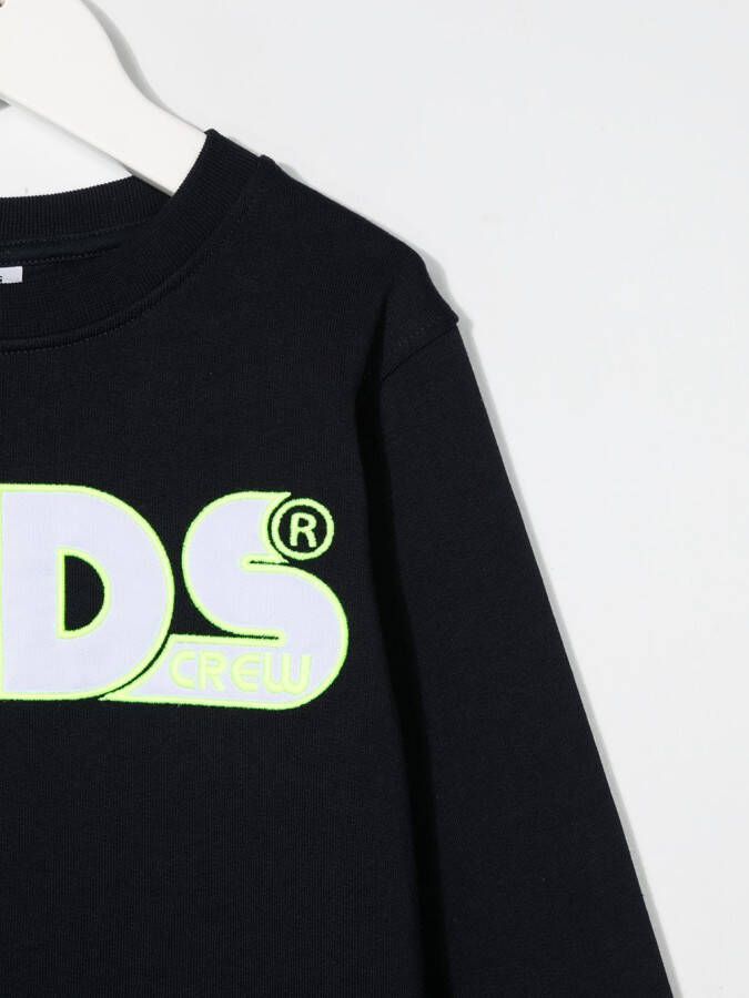 Gcds Kids Sweater met geborduurd logo Blauw