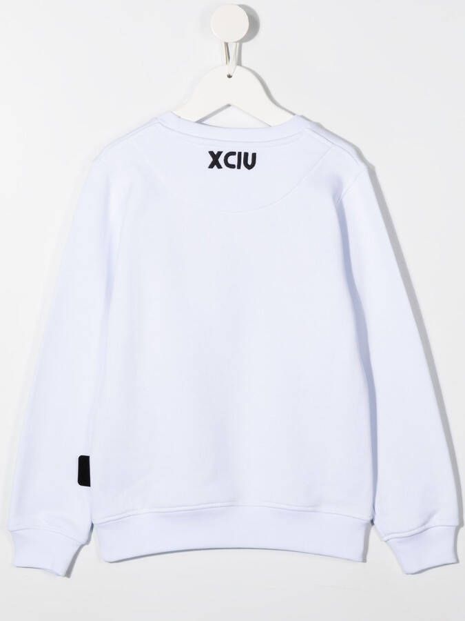 Gcds Kids Sweater met geborduurd logo Wit