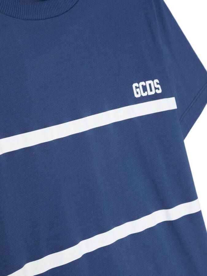 Gcds Kids T-shirt met logoprint Blauw