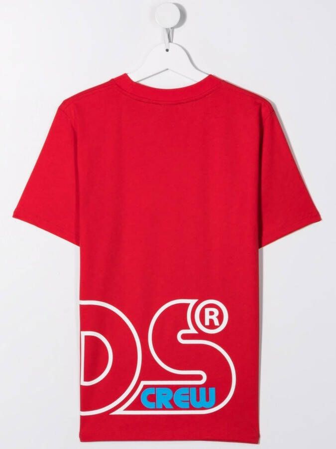 Gcds Kids T-shirt met logoprint Rood