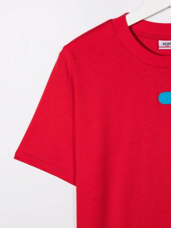 Gcds Kids T-shirt met logoprint Rood