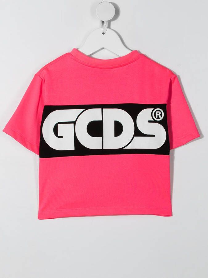 Gcds Kids T-shirt met logoprint Roze