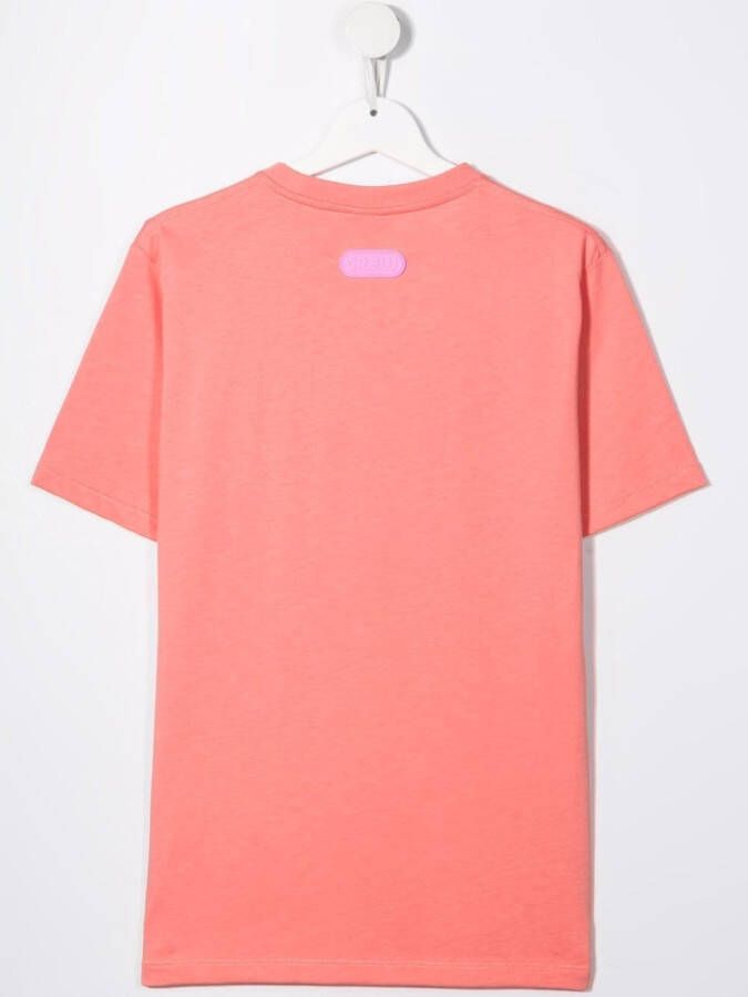 Gcds Kids T-shirt met logoprint Roze