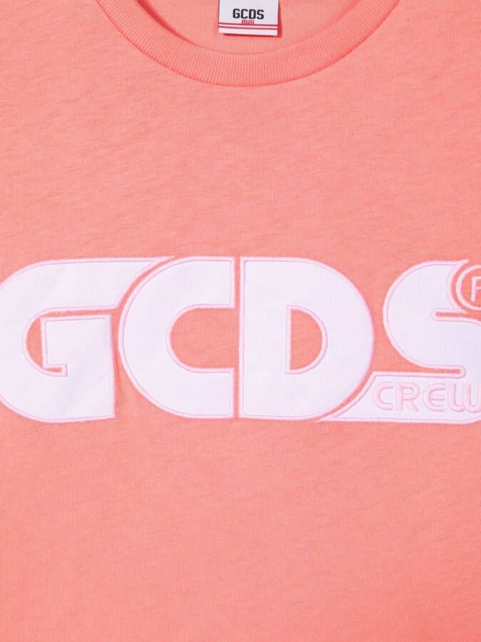 Gcds Kids T-shirt met logoprint Roze