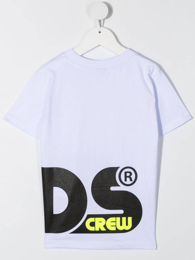 Gcds Kids T-shirt met logoprint Wit