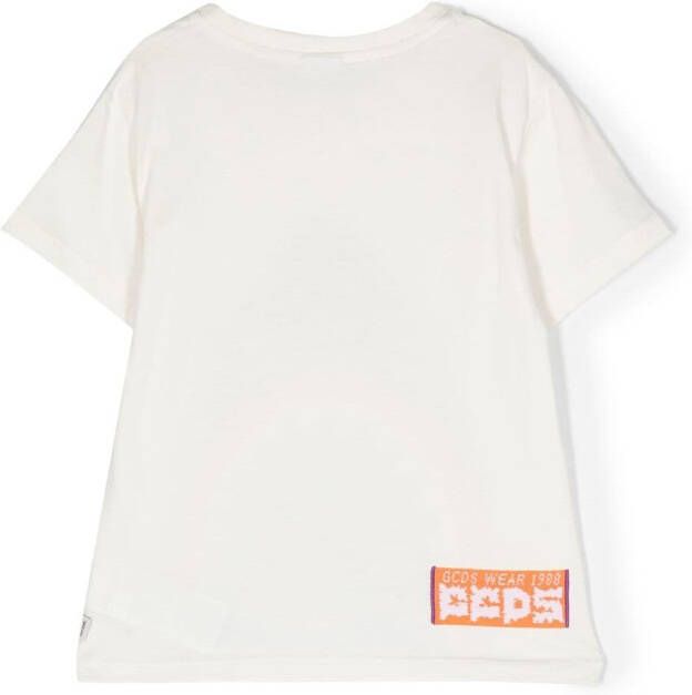 Gcds Kids T-shirt met logoprint Wit