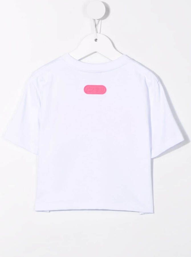Gcds Kids T-shirt met logoprint Wit