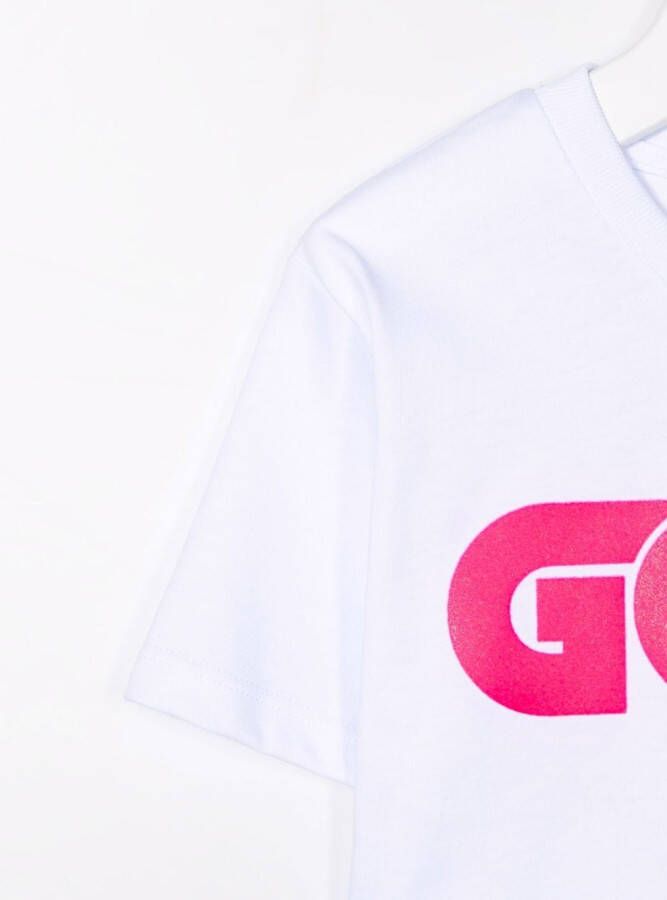 Gcds Kids T-shirt met logoprint Wit