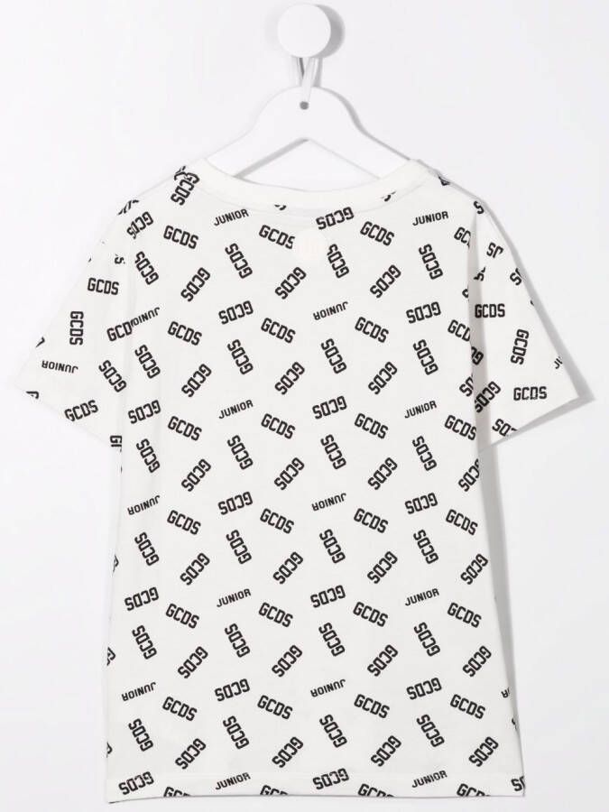 Gcds Kids T-shirt met logoprint Wit