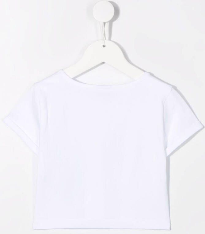 Gcds Kids T-shirt met logoprint Wit