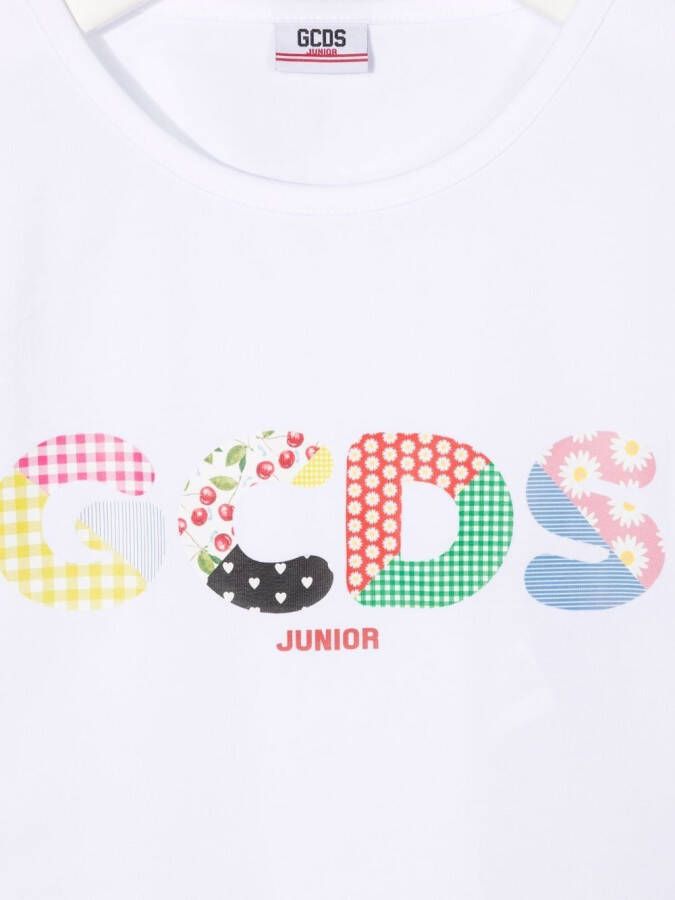 Gcds Kids T-shirt met logoprint Wit
