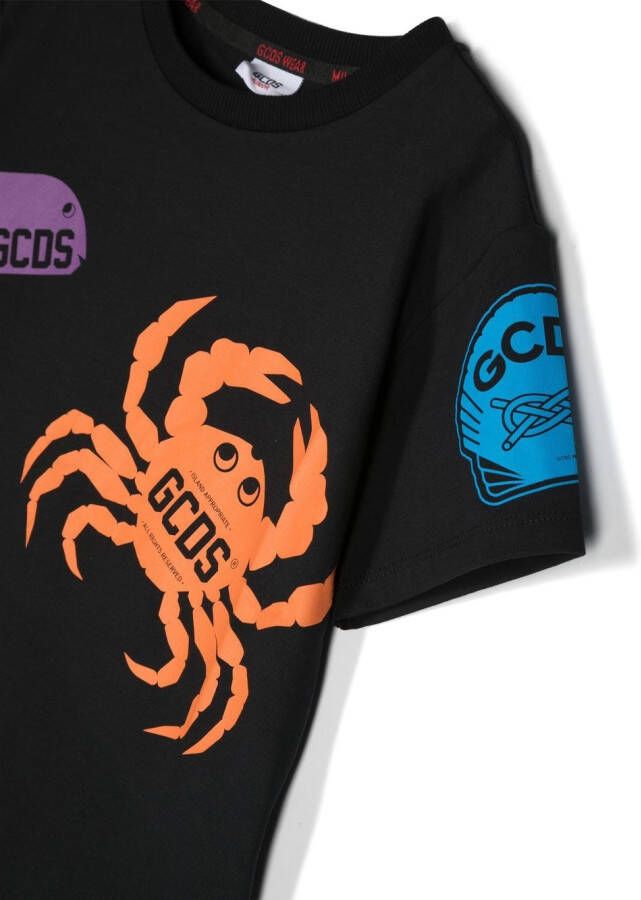 Gcds Kids T-shirt met logoprint Zwart
