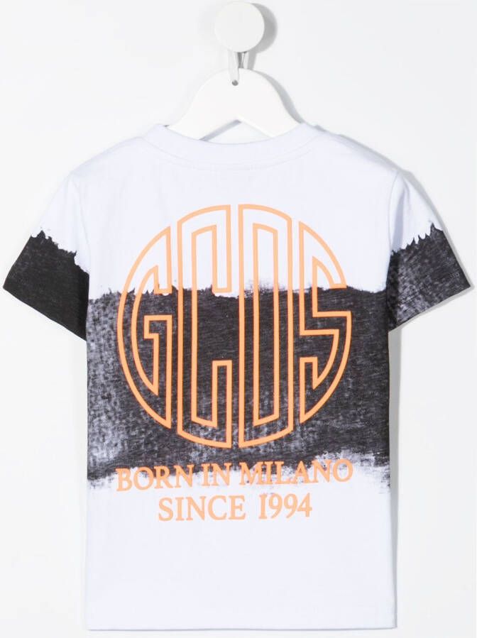 Gcds Kids T-shirt met tie-dye print Wit