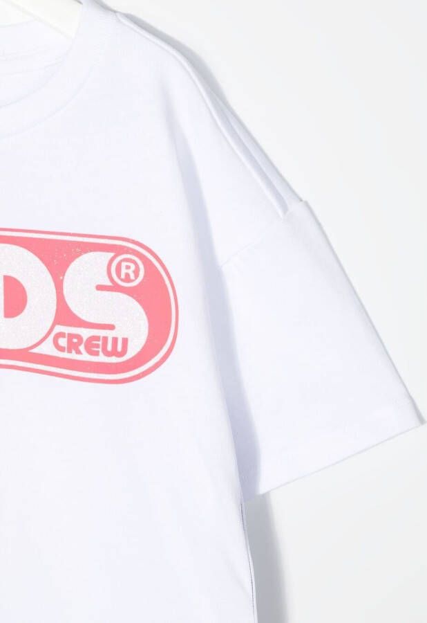 Gcds Kids T-shirtjurk met glitterdetail Wit
