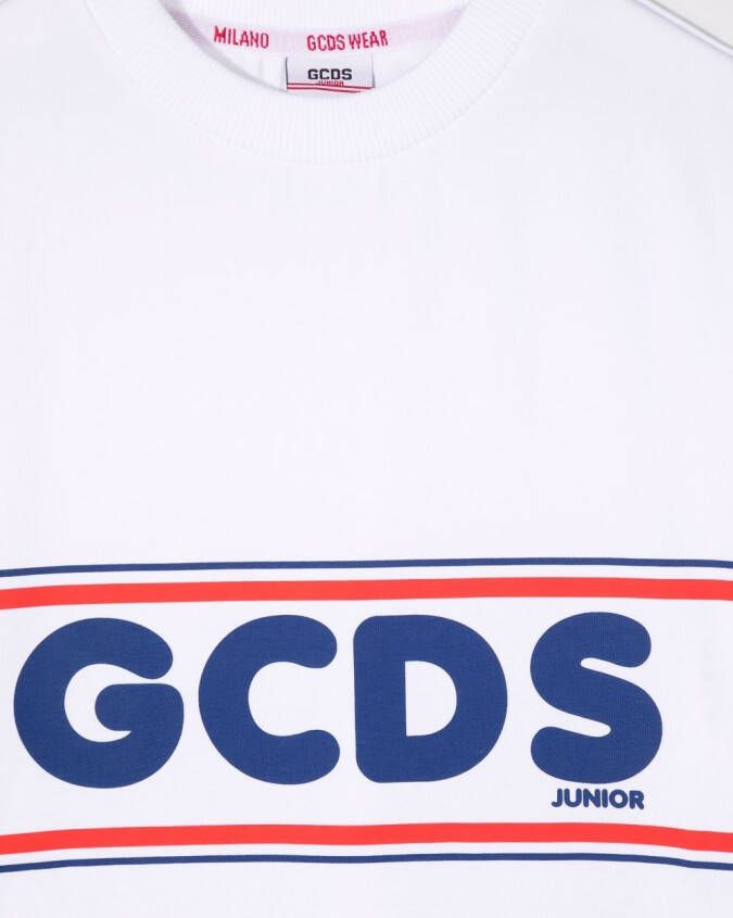 Gcds Kids T-shirtjurk met logoprint Wit
