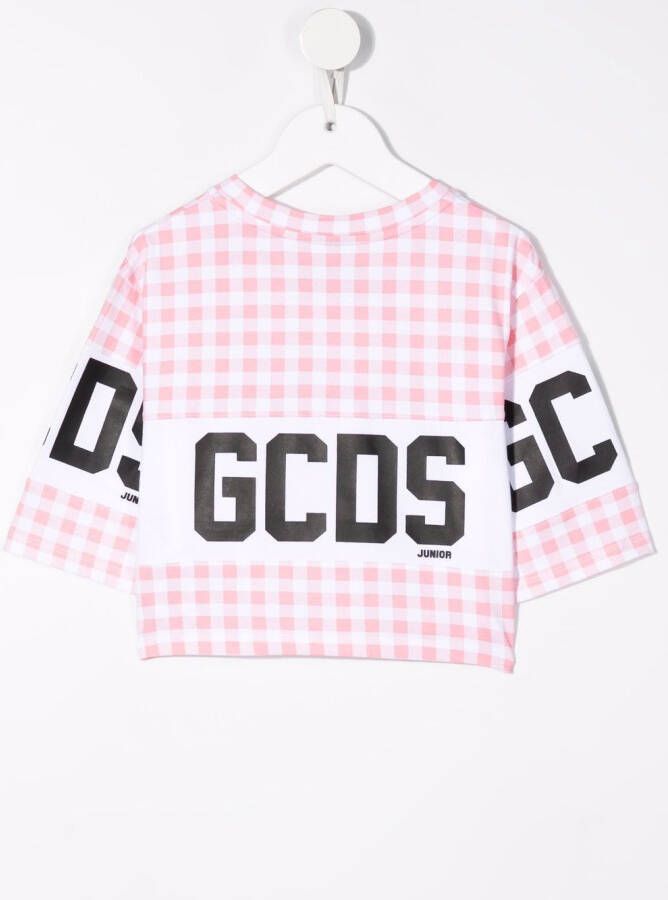 Gcds Kids Top met gingham ruit Roze