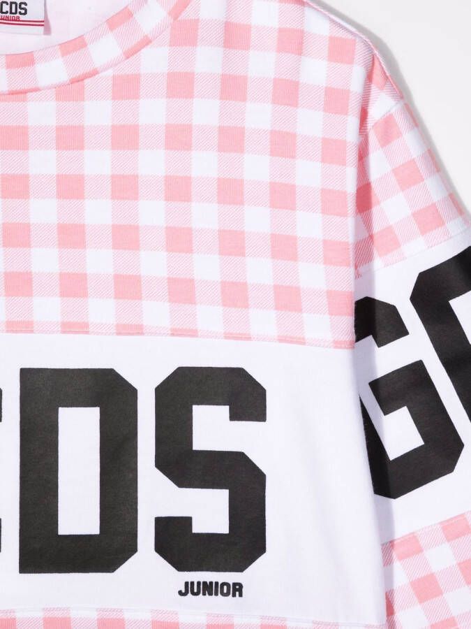 Gcds Kids Top met gingham ruit Roze