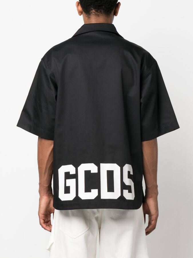 Gcds Bowlingshirt met logoprint Zwart