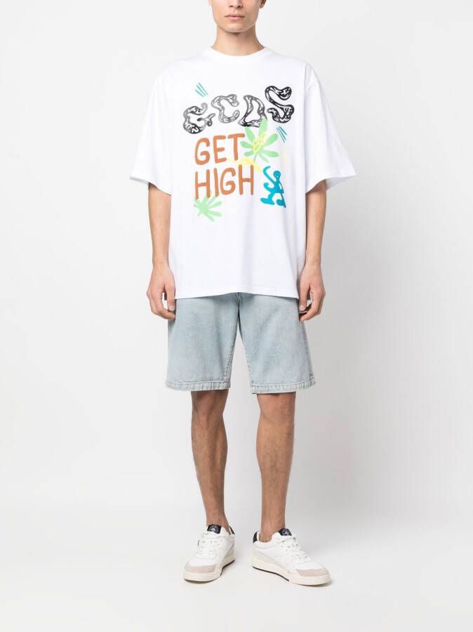 GCDS T-shirt met logoprint Wit