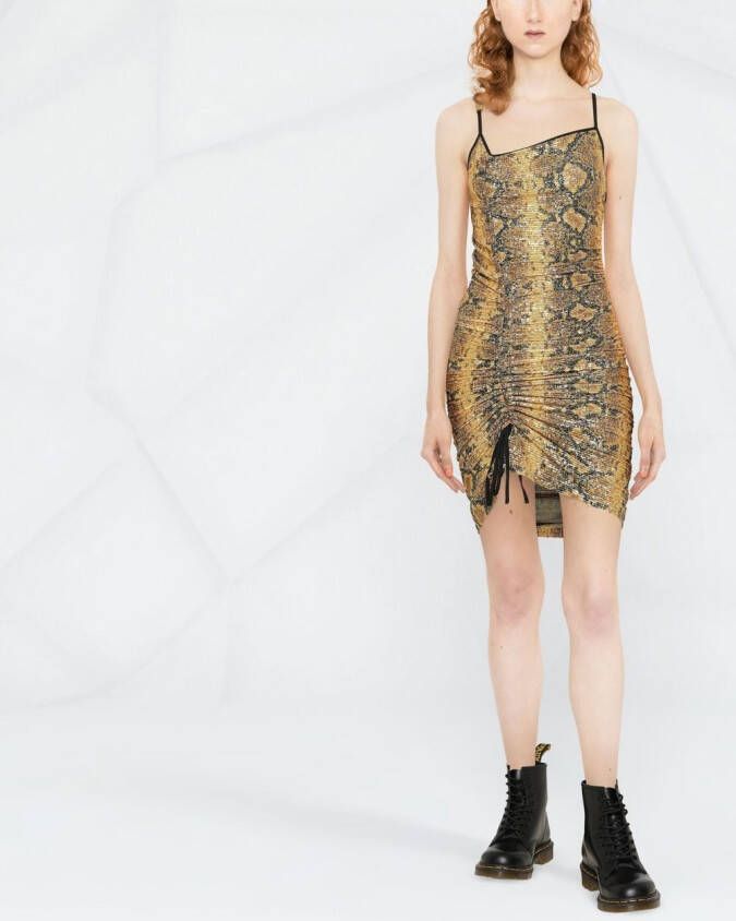 GCDS Mini-jurk met slangenprint Geel