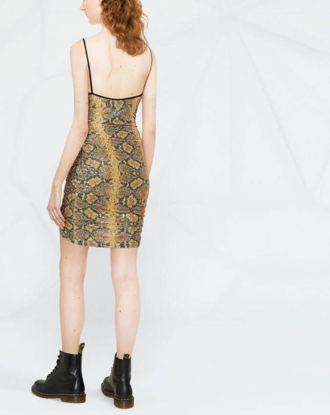 GCDS Mini-jurk met slangenprint Geel