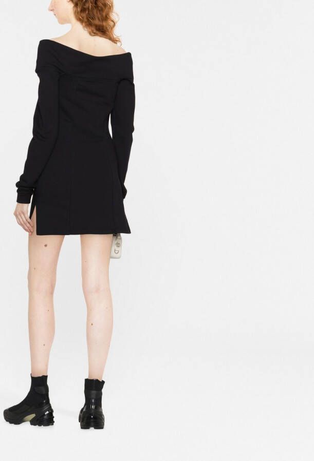 Gcds Off-shoulder mini-jurk Zwart