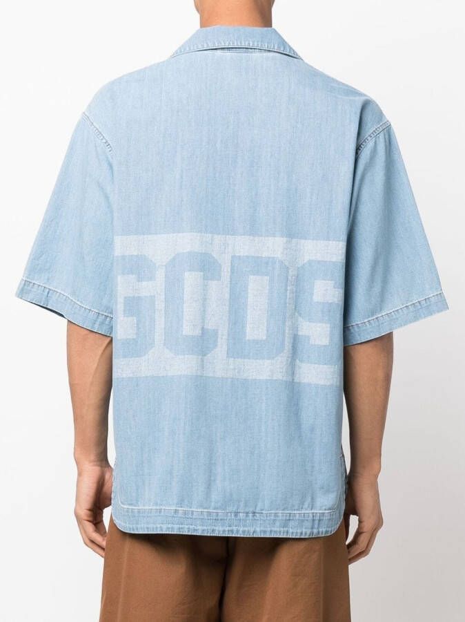 Gcds Overhemd met logoprint Blauw