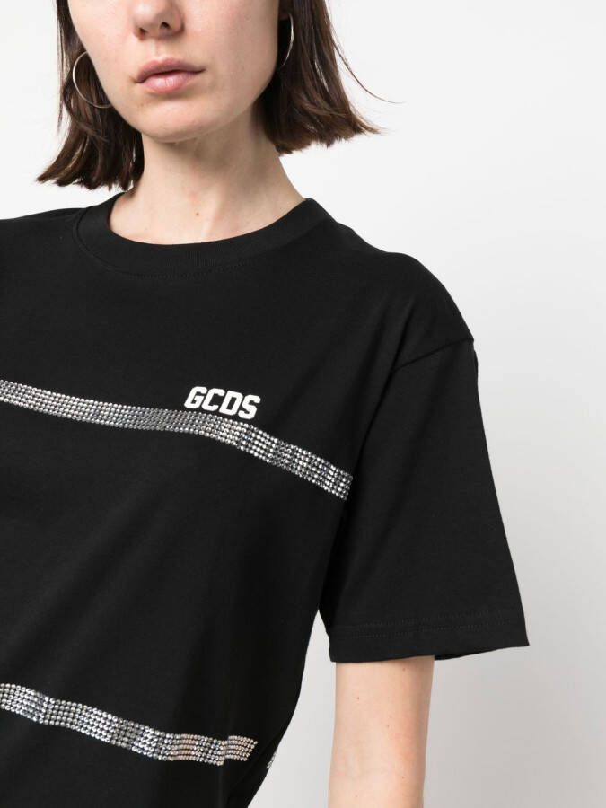 Gcds T-shirt met stras Zwart
