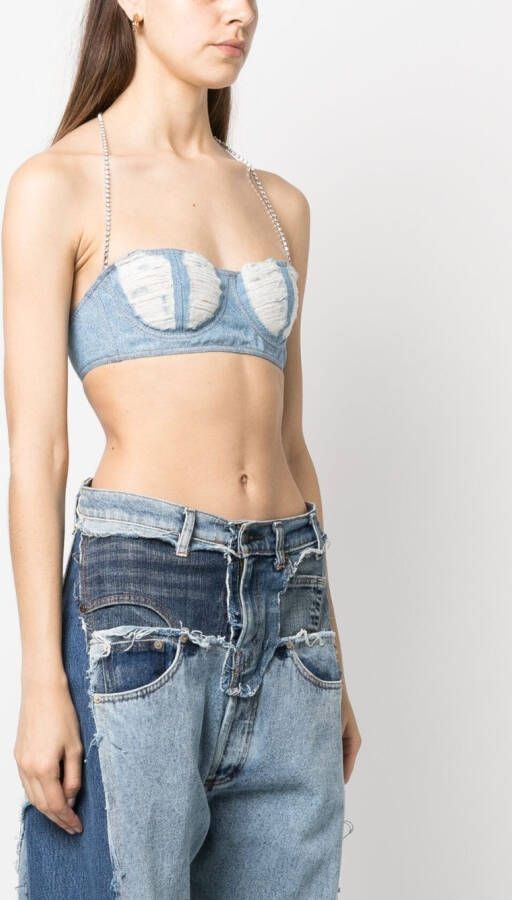 GCDS Cropped top Blauw