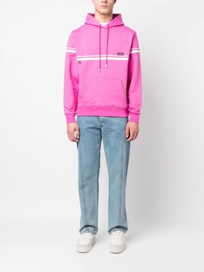 GCDS Gestreepte hoodie Roze