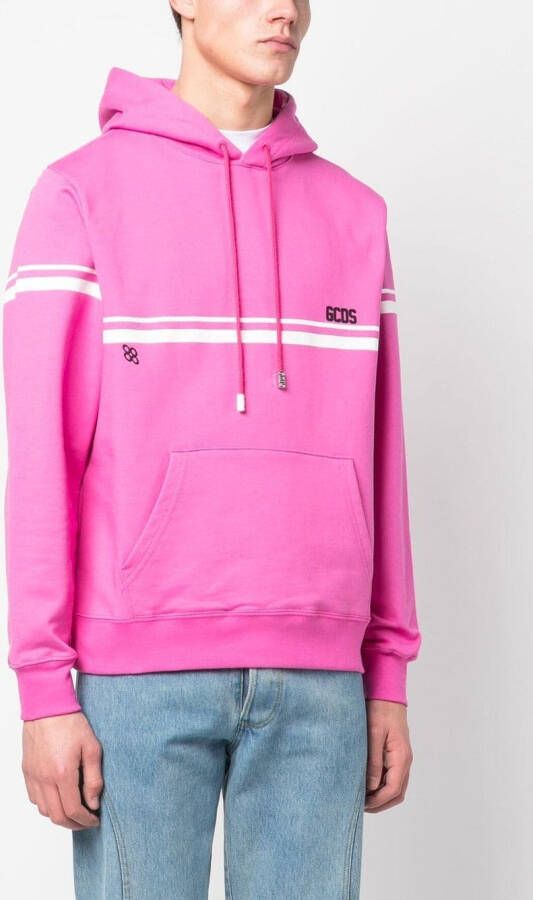 GCDS Gestreepte hoodie Roze