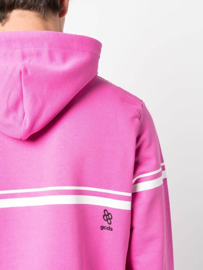 GCDS Gestreepte hoodie Roze
