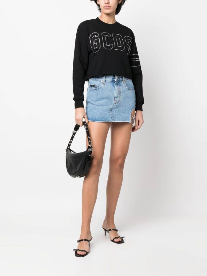 GCDS Sweater met logo van studs Zwart
