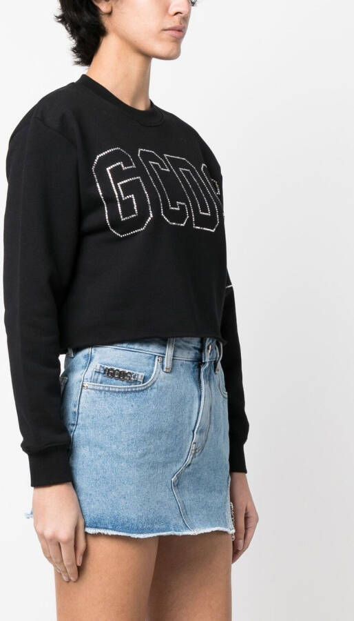 GCDS Sweater met logo van studs Zwart