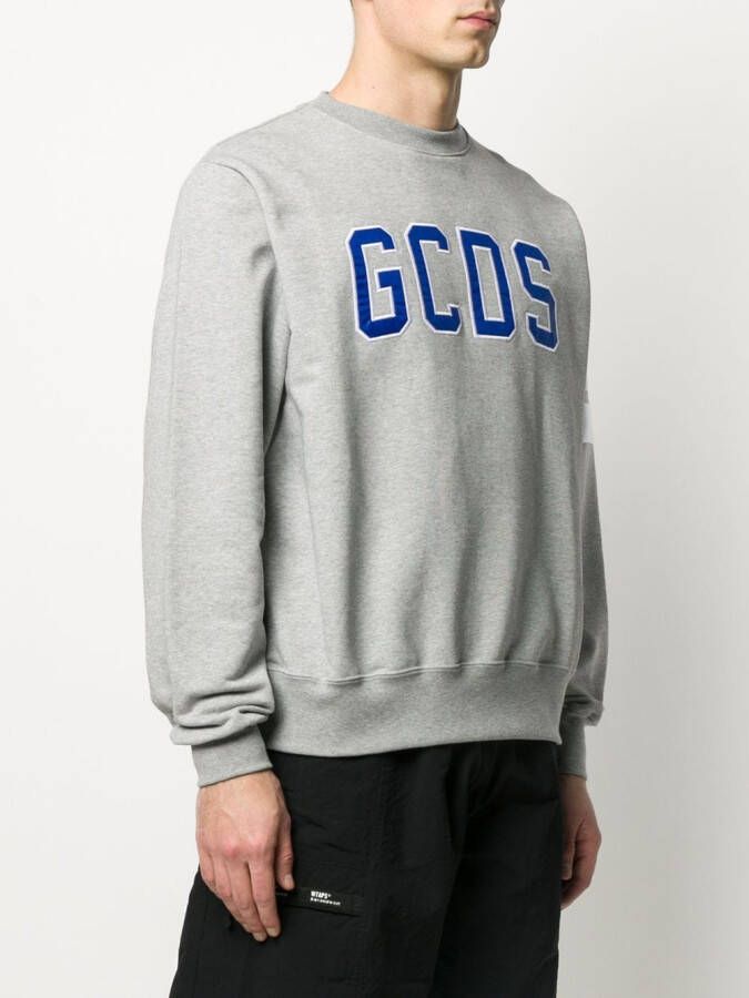 Gcds Sweater met geborduurd logo Grijs