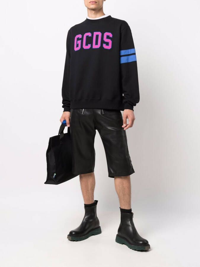 GCDS Sweater met logopatch Zwart
