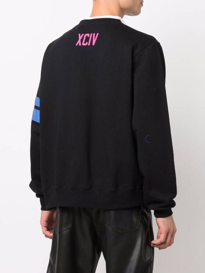 GCDS Sweater met logopatch Zwart