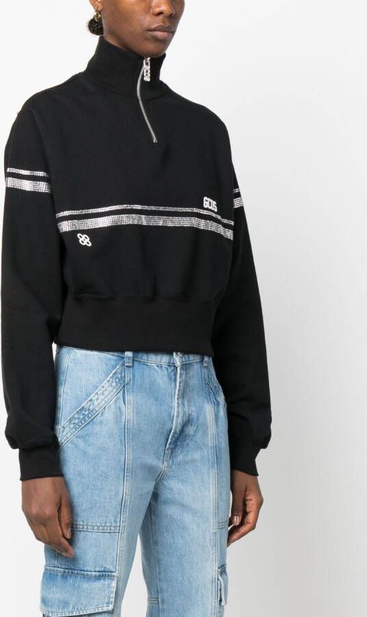 GCDS Sweater verfraaid met stras Zwart