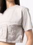 Gcds T-shirt met geborduurd logo Beige - Thumbnail 5