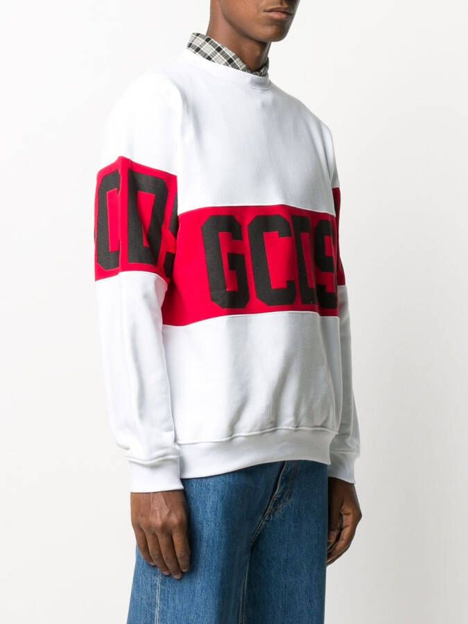 GCDS T-shirt met logoband Wit
