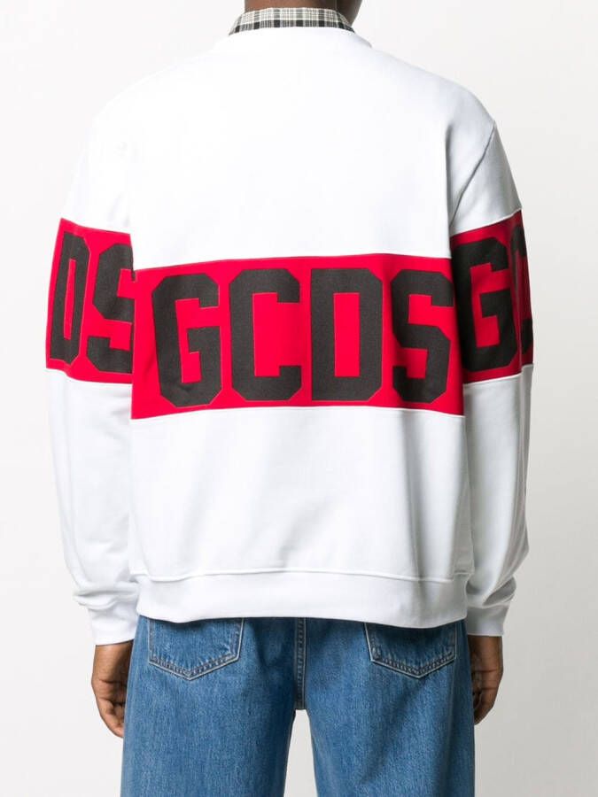 GCDS T-shirt met logoband Wit