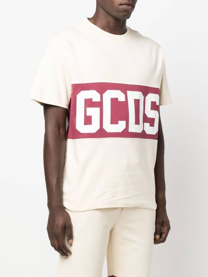 GCDS T-shirt met logoprint Beige
