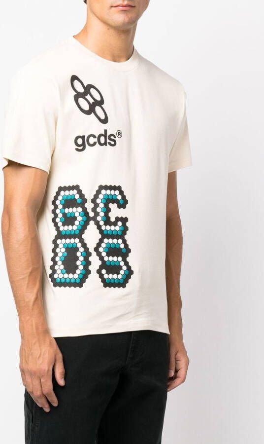 Gcds T-shirt met logoprint Beige