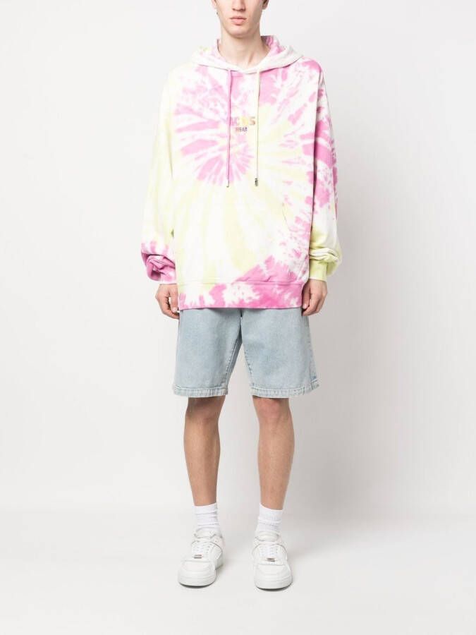GCDS Hoodie met tie-dye print Geel