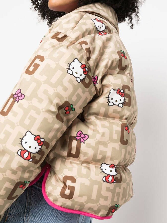 GCDS x Hello Kitty gewatteerd jack Beige