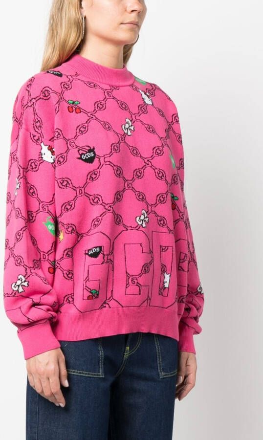 Gcds x Hello Kitty sweater met patroon Roze