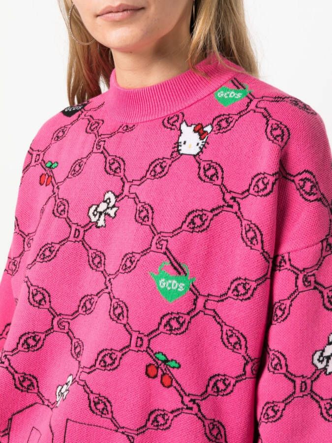 Gcds x Hello Kitty sweater met patroon Roze